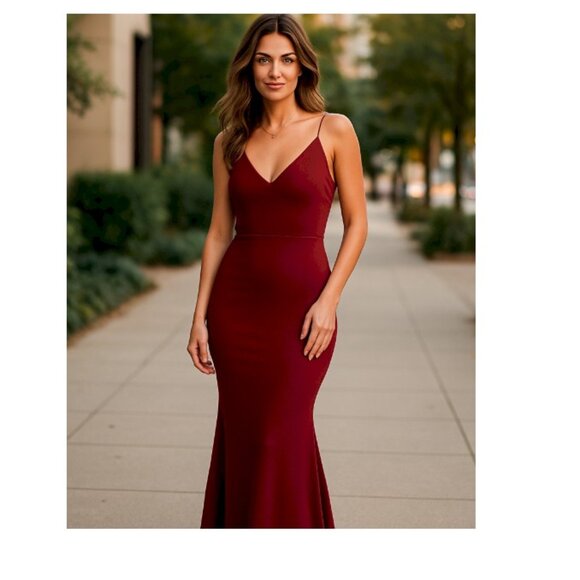 Lulu's Infinite Glory Burgundy Maxi Dress Size XXS NWOT - Picture 4 of 11